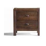 Rustic Walnut Montauk Solid Wood 2 drawer Nightstand Retail $253.49