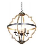 Bennington 4-Light Brown Wood Chandelier