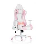 Pink Gaming Chair Girl Computer Office Chair with Massage Lumbar- Retail:$233.49