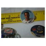 Lot of Vintage Buttons & Card Board Chips of Baseball Players, (Kansas City Royal, Texas, etc....)