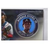 Commemorative Topps Player Medallion Card, from 2020 Topps Baseball Card, Ronald Acuna Jr., Atlanta Braves