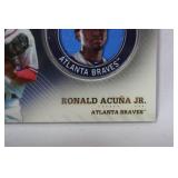 Commemorative Topps Player Medallion Card, from 2020 Topps Baseball Card, Ronald Acuna Jr., Atlanta Braves