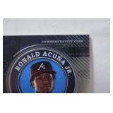 Commemorative Topps Player Medallion Card, from 2020 Topps Baseball Card, Ronald Acuna Jr., Atlanta Braves