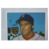 Rookie Card Retrospective RC Logo Medallion Card from 2020 Topps Baseball Series One, Roger Clemens, Boston Red Sox