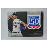 150th Anniversary Commemorative Patch Card from 2019 Topps Baseball Update Series, Walker Buehler, Los Angeles Dodgers