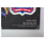 150th Anniversary Commemorative Patch Card from 2019 Topps Baseball Update Series, Walker Buehler, Los Angeles Dodgers