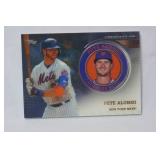 Commemorative Topps Player Medallion Card from 2020 Topps Baseball Series 2, Pete Alonso, New York Mets