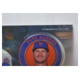 Commemorative Topps Player Medallion Card from 2020 Topps Baseball Series 2, Pete Alonso, New York Mets