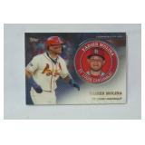 Commemorative Topps Player Medallion Card from 2020 Topps Baseball Series 2, Yadier Molina, St. Louis Cardinals