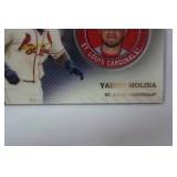 Commemorative Topps Player Medallion Card from 2020 Topps Baseball Series 2, Yadier Molina, St. Louis Cardinals