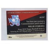 Commemorative Patch Card of Willie Stargell from Topps Baseball Series 2, featuring the 1979 World Series