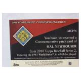 Commemorative Patch Card of "Hal Newhouser" from 2010 Topps Baseball Series 2, featuring the 1945 World Series