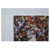 Rookie Card Retrospective RC Logo Medallion Card from 2020 Topps Baseball Series One, "Rhys Hoskins, Philadelphia Phillies"