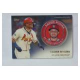 Commemorative Topps Player Medallion Card From 2020 Topps Baseball Series 2, "Yadier Molina, St. Louis Cardinals"
