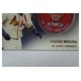 Commemorative Topps Player Medallion Card From 2020 Topps Baseball Series 2, "Yadier Molina, St. Louis Cardinals"