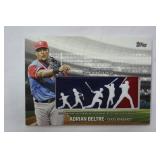 Commemorative Payers Weekend Logo Patch Card from 2018 Topps Baseball Series one!  "Adrian Beltre, Texas Rangers"