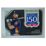 Commemorative Topps Player Medallion Card From 2019 Topps Baseball Series 1, "GEORGE SPRINGER, Houston Astros"