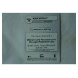 Rookie Card Retrospective RC Logo Medallion Card from 2020 Topps Baseball Series One!  "KRIS BRYANT, Chicago Cubs"