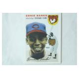 Rookie Card Retrospective RC Logo Medallion Card from 2020 Topps Baseball Series One, "Ernie Banks, Chicago Cubs"
