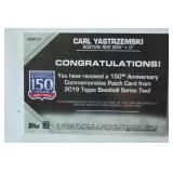 150th Anniversary Commemorative Medallion Card from 2019 Topps Baseball Series Two!  " Carl Yastrzemski, Boston Red Sox"