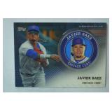 Commemorative Topps Player Medallion Card From 2020 Topps Baseball Series 2, "Javier Baez, Chicago Cubs"