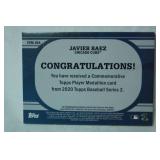 Commemorative Topps Player Medallion Card From 2020 Topps Baseball Series 2, "Javier Baez, Chicago Cubs"