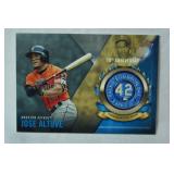 Logo Patch Card from 2017 Topps Baseball Series One,  "JOSE ALTUVE, Houston Astros"
