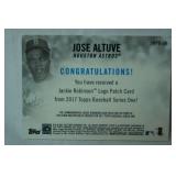 Logo Patch Card from 2017 Topps Baseball Series One,  "JOSE ALTUVE, Houston Astros"