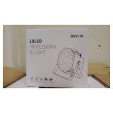 DJ Lights, BSYUN RGB 18 LEDs Professional Sound Activated Stage Lights DMX-512 Controllable Uplighting for Wedding Party with Remote