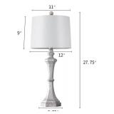 PORTRES 27.75 Rustic 2 USB Table Lamp Set of 2 for End Table for Bedroom Living Room Traditional Farmhouse Beside Lamp Nightstand Lamp Desk Lamp with USB Charging Port for Study Room Dorm