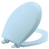Bemis B500EC464 Round Closed Front Toilet Seat with Cover, Dresden Blue