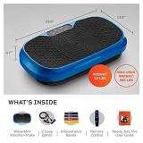 LifePro Waver Mini Vibration Plate - Whole Body Vibration Platform Exercise Machine - Home & Travel Workout Equipment for Weight Loss, Toning & Wellness - Max User Weight 260lbs (Blue)