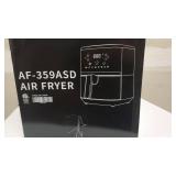 Besile Air Fryer Stainess Steel 5.0QT,LED Digital Touchscreen with 8 Cooking Presets for Broiler,Roaster,Dehydrator,Baking and Reheating,Nonstick Square Basket (1500W Black)