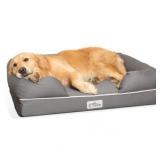 PetFusion PetFusion Ultimate Memory Foam Lounger Dog Bed, Large, 36"x28"x9" Pet Dog Bed, Large, Gray