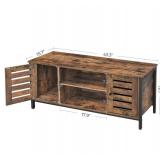 VASAGLE TV Stand for 50 Inches TV, TV Console Table with Storage Shelves, Cabinet with Storage, Louvered Doors, Entertainment Center for Livin