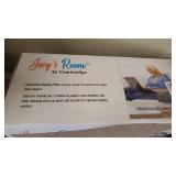 Reading Pillow Bed Wedge Large Adult Backrest Lounge Cushion with Arms and Pockets | Back Support for Sitting Up in Bed / Couch for GERD Heartburn Bedrest by ComfortSpa (Grey)