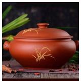 HAYQ Purple Clay Casserole Yunnan Zisha Steamer Ceramic Stovetop Stew Soup Cookware Ceramic Stockpot for Multipurpose Use (Capacity : 1400ml)