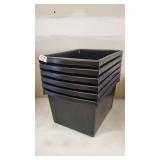 Storex 4 Gallon (15L) Classroom Storage Bins, Black, 6-Pack, Lids NOT Included