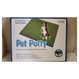 LOOBANI Indoor Outdoor Dog Potty Systems, Reusable and Portable Trainer Tray for Puppy Training, with 2 Packs 16×20 Replacement Grass Mat