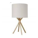 Brand Gold Bedside Table Desk Lamp with Light Bulb - 18 Inches, Linen Shade
