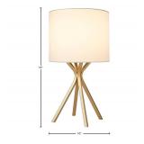 Brand Gold Bedside Table Desk Lamp with Light Bulb - 18 Inches, Linen Shade