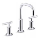 Bathroom Faucet by KOHLER, Bathroom Sink Faucet, Purist Collection, 2-Handle Widespread Faucet with Metal Drain, Polished Chrome, K-14406-4-CP (No Instructions/Parts Sheet. Bags Included are Sealed)