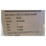 Nostalgia ICMP400BLUE 4-Quart Electric Ice Cream Maker with Easy Carry Handle