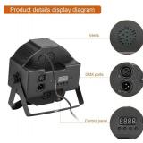 Lot of 2 DJ Lights, BSYUN RGB 18 LEDs Professional Sound Activated Stage Lights DMX-512 Controllable Uplighting for Wedding Party with Remote