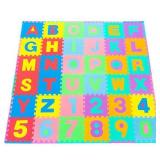 ProSource Kids Puzzle Alphabet, Numbers, 36 Tiles and Edges Play Mat, 12" by 12"