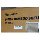 Homykic Bamboo Bookshelf, 6-Tier Adjustable Tall Bookcase 63.4 Book Shelf Rack Organizer Shelving Unit Free Standing Storage for Living Room, Bathroom, Study, Kitchen, Bedroom, Home Office, Espresso