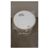 Gold&White Round Nesting Side End Tables Set of 2 in Wooden Top, Assemble Already, Small Coffee Tables for Living Room Small Space, 16.5" D x 22" H & 14" D x 19" H