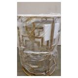 Gold&White Round Nesting Side End Tables Set of 2 in Wooden Top, Assemble Already, Small Coffee Tables for Living Room Small Space, 16.5" D x 22" H & 14" D x 19" H