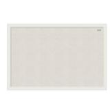 U Brands Linen Bulletin Board, 30" x 20", Natural Linen, White MDF Decor Frame, 2074U