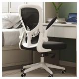 Hbada Office Chair, Ergonomic Desk Chair, Computer Mesh Chair with Lumbar Support and Flip-up Arms,White